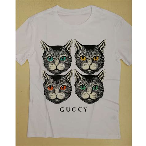 gucci shirt cat design|gucci feline necklace.